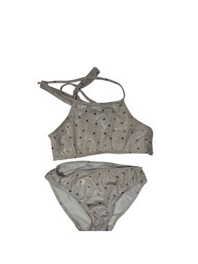 CHERYL KIDS Metallic Hearts Two-Piece Bikini Set - size 6